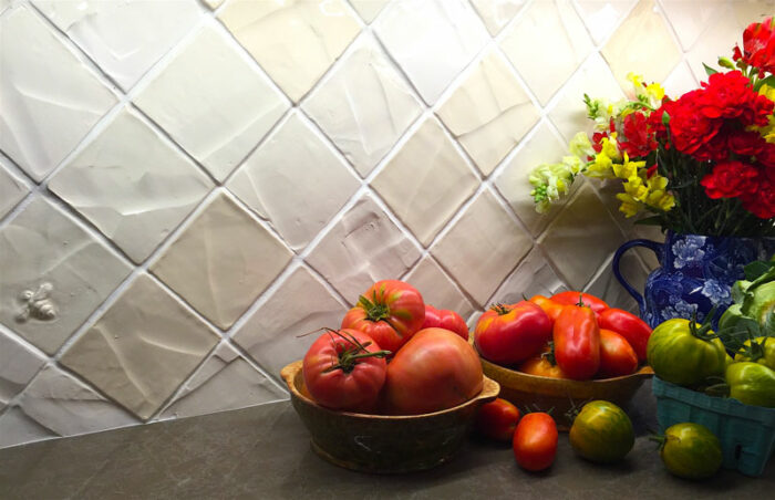 handmade white kitchen backsplash ceramic tile