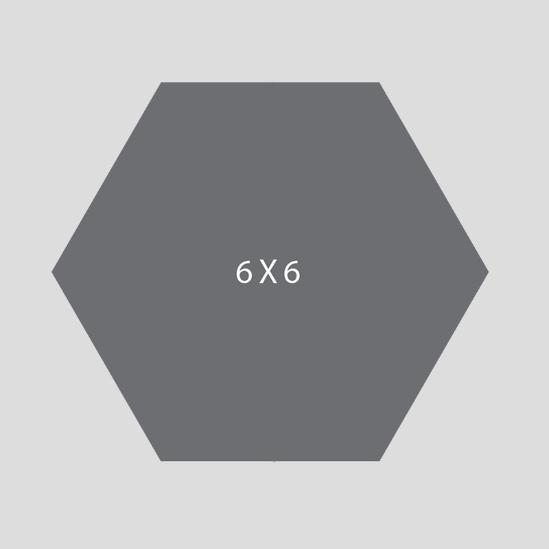 6 X Hexagon Tile Handmade By Black, 6 X 6 Tile