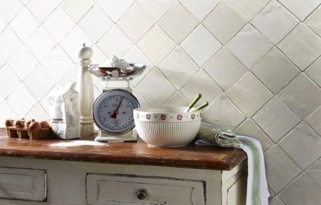 Mixed White Glazes 4x4" white textured kitchen tile