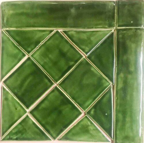 Field tile 4” x 4” Holly Green Glazed Panel
