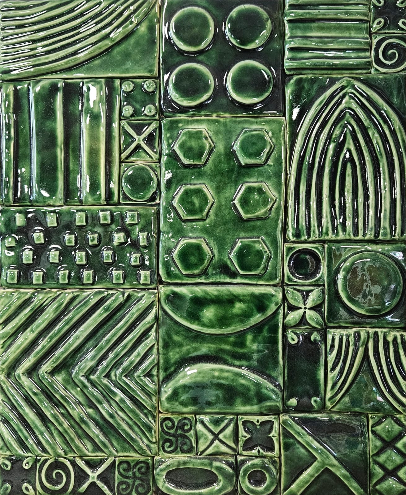 3 x 8 Subway Tile Hunter Green - Handmade by Black Rock Studio